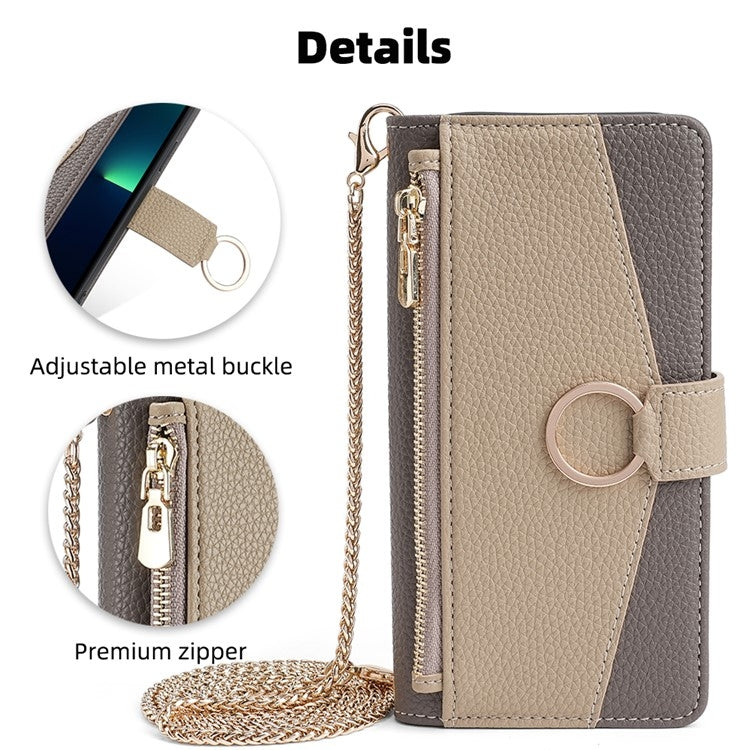 For Nokia C12 Crossbody Litchi Texture Leather Phone Case(Grey) - Nokia Cases by PMC TechLife | Online Shopping South Africa | PMC TechLife | Buy Now Pay Later Mobicred