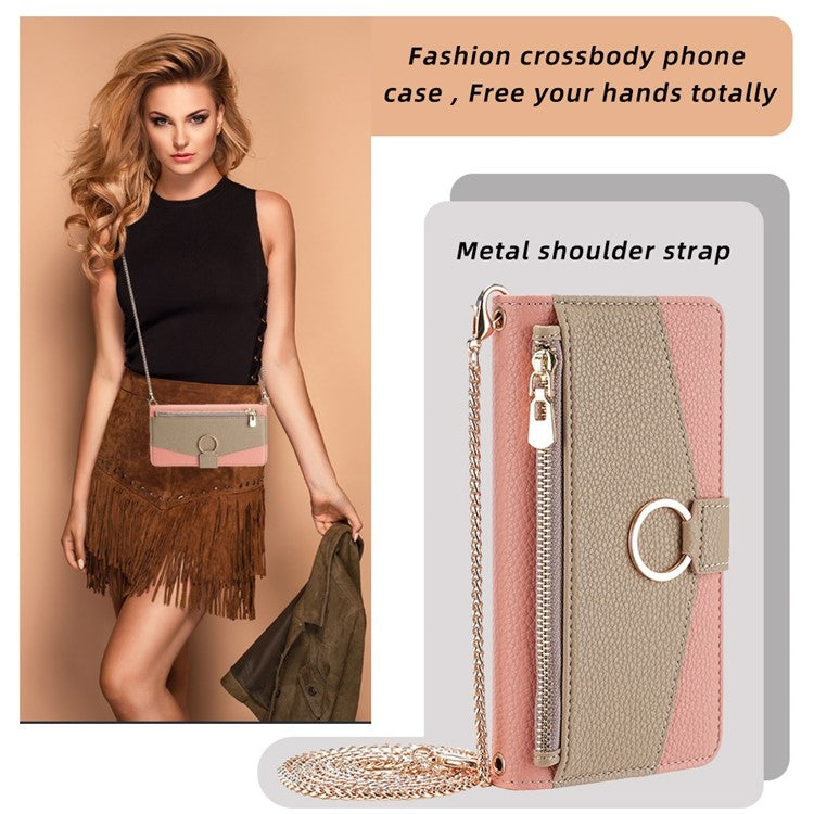 For Nokia C12 Crossbody Litchi Texture Leather Phone Case(Pink) - Nokia Cases by PMC TechLife | Online Shopping South Africa | PMC TechLife | Buy Now Pay Later Mobicred