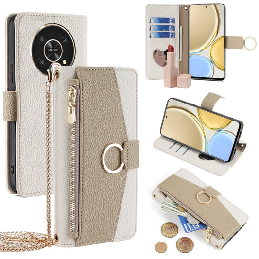 For Honor X30 Crossbody Litchi Texture Leather Phone Case(White) - Honor Cases by PMC Jewellery | Online Shopping South Africa | PMC Jewellery | Buy Now Pay Later Mobicred