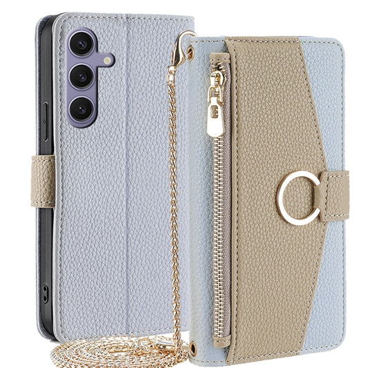 For Samsung Galaxy S24+ 5G Crossbody Litchi Texture Leather Phone Case(Blue) - Galaxy S24+ 5G Cases by PMC Jewellery | Online Shopping South Africa | PMC Jewellery | Buy Now Pay Later Mobicred