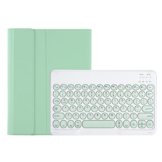 For Samsung Galaxy Tab A9+ X210/X215/X215 YA09B Candy Color TPU Round Keycap Bluetooth Keyboard Leather Case with Pen Slot(Light Green) - Samsung Keyboard by PMC Jewellery | Online Shopping South Africa | PMC Jewellery