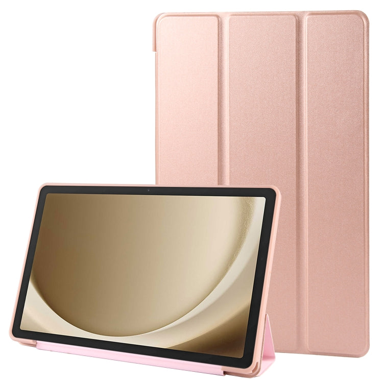 For Samsung Galaxy Tab A9+ Tri-fold Holder Flip Horizontal Flip TPU Leather Tablet Case(Rose Gold) - Galaxy Tab A9+ by PMC Jewellery | Online Shopping South Africa | PMC Jewellery