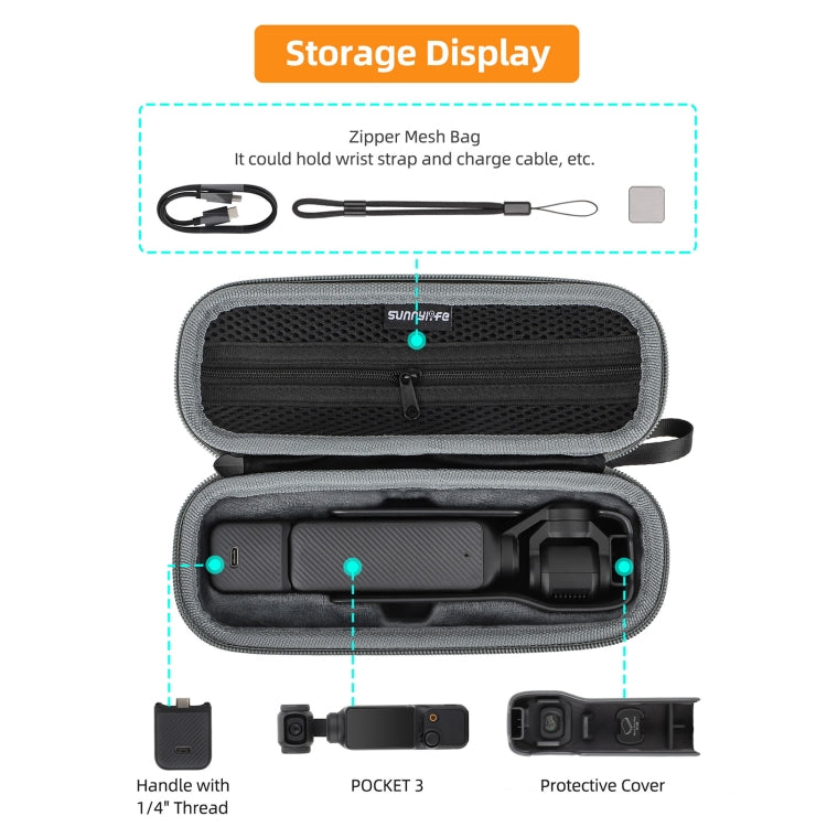 For DJI Osmo Pocket 3 Sunnylife Storage Case Box Standard Set Bag - Case & Bags by Sunnylife | Online Shopping South Africa | PMC Jewellery | Buy Now Pay Later Mobicred