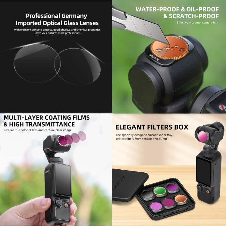 For DJI OSMO Pocket 3 Sunnylife Camera Lens Filter, Filter:3 in 1 ND16/64/256 - Lens Accessories by Sunnylife | Online Shopping South Africa | PMC Jewellery | Buy Now Pay Later Mobicred