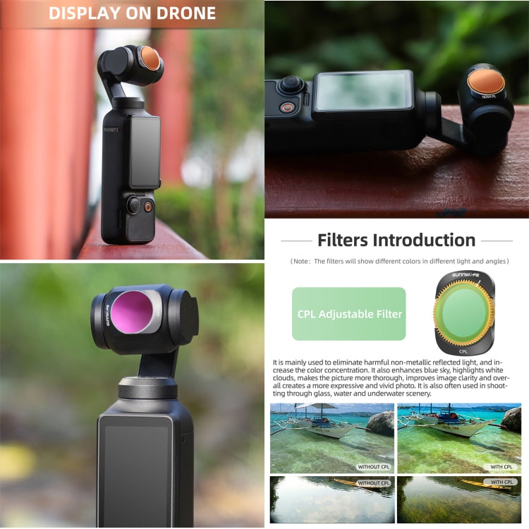 For DJI OSMO Pocket 3 Sunnylife Camera Lens Magnetic Metal Filter, Filter:ND64PL - Lens Accessories by Sunnylife | Online Shopping South Africa | PMC Jewellery | Buy Now Pay Later Mobicred