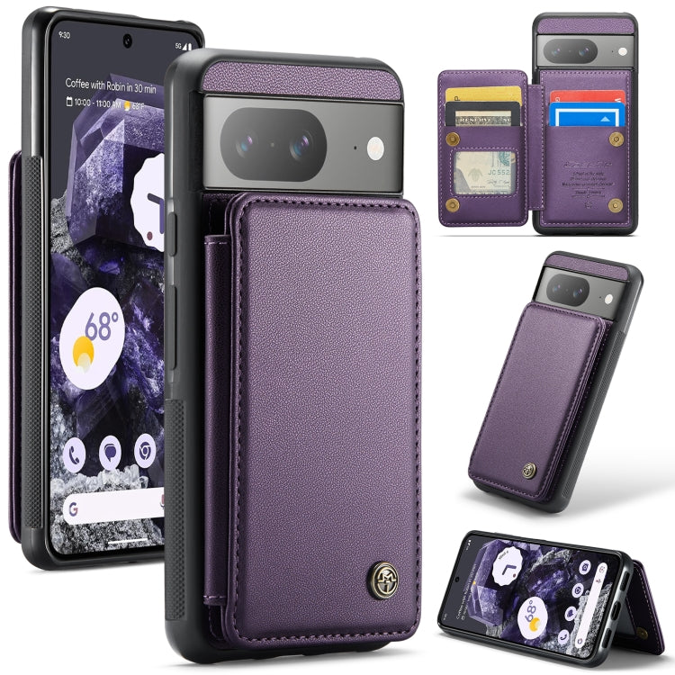 For Google Pixel 8 CaseMe C22 Card Slots Holder RFID Anti-theft Phone Case(Purple) - Google Cases by CaseMe | Online Shopping South Africa | PMC Jewellery | Buy Now Pay Later Mobicred