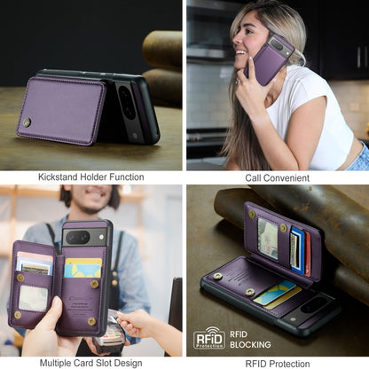 For Google Pixel 8 CaseMe C22 Card Slots Holder RFID Anti-theft Phone Case(Purple) - Google Cases by CaseMe | Online Shopping South Africa | PMC Jewellery | Buy Now Pay Later Mobicred