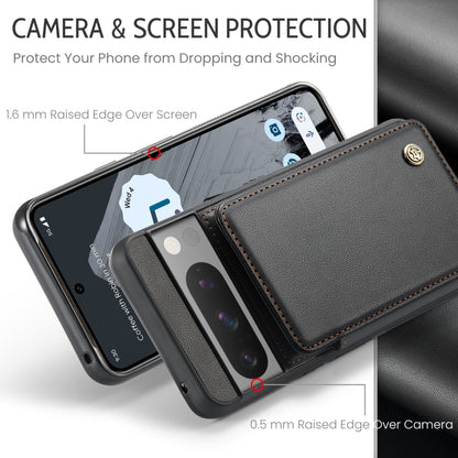 For Google Pixel 8 Pro CaseMe C22 Card Slots Holder RFID Anti-theft Phone Case(Black) - Google Cases by CaseMe | Online Shopping South Africa | PMC Jewellery | Buy Now Pay Later Mobicred