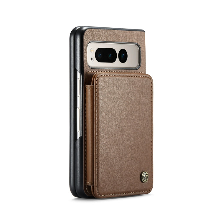 For Google Pixel Fold CaseMe C22 PC+TPU Business Style RFID Anti-theft Leather Phone Case(Brown) - Google Cases by CaseMe | Online Shopping South Africa | PMC Jewellery | Buy Now Pay Later Mobicred