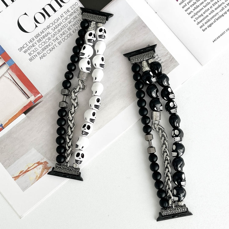 For Apple Watch Series 5 40mm Skull Beaded Watch Band(Black) - free shipping - PMC TechLife - Order now!