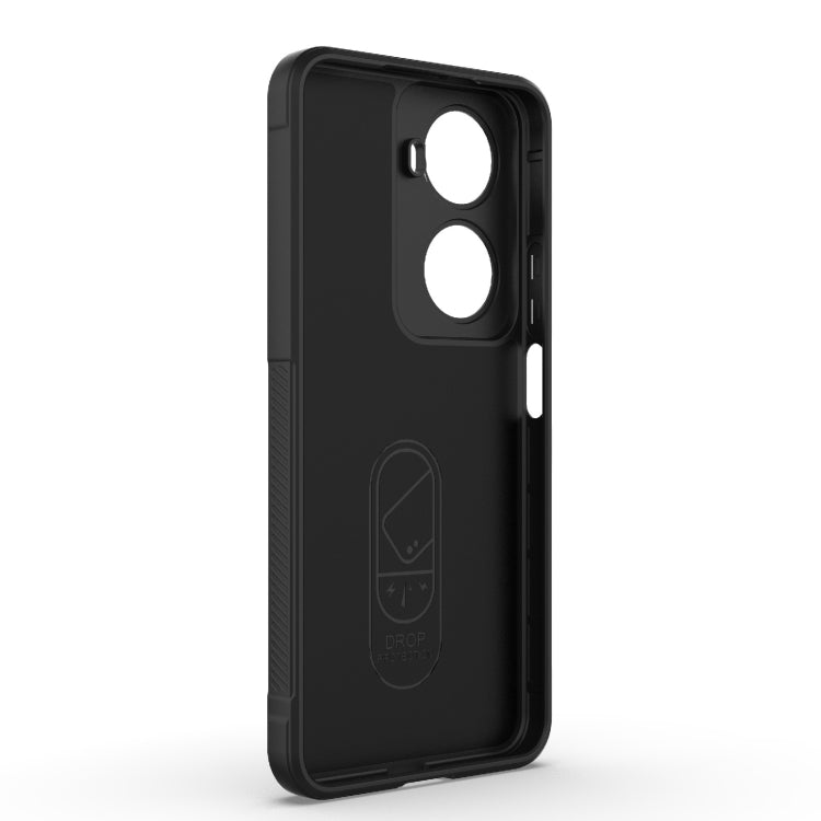 For Huawei nova 11 SE Magic Shield TPU + Flannel Phone Case(Black) - Huawei Cases by PMC Jewellery | Online Shopping South Africa | PMC Jewellery | Buy Now Pay Later Mobicred