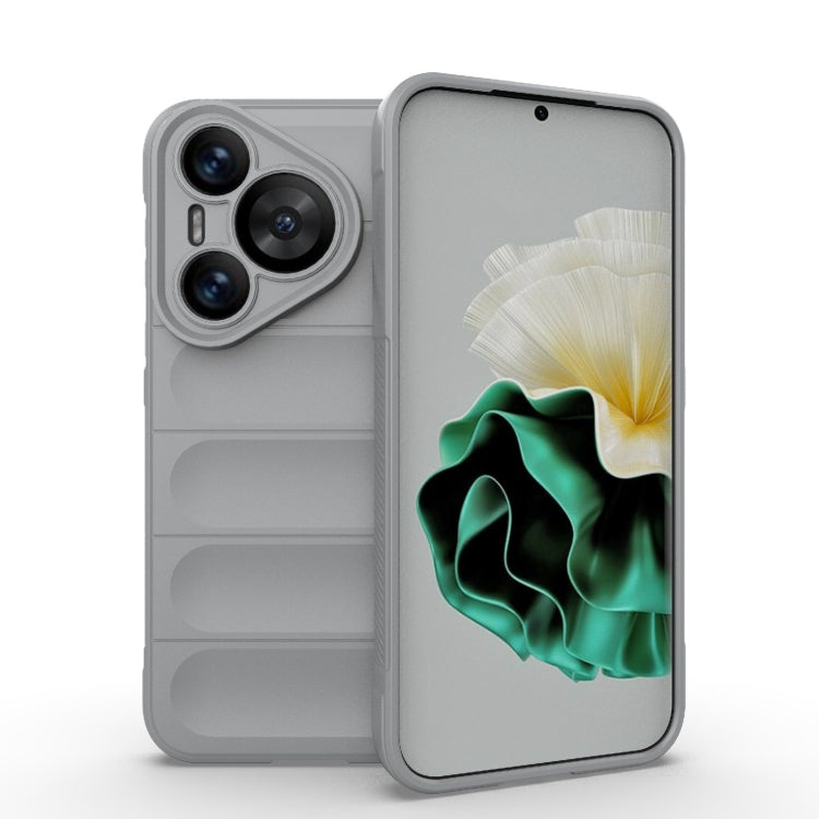 For Huawei Pura 70 Magic Shield TPU + Flannel Phone Case(Grey) - Huawei Cases by PMC TechLife | Online Shopping South Africa | PMC TechLife | Buy Now Pay Later Mobicred