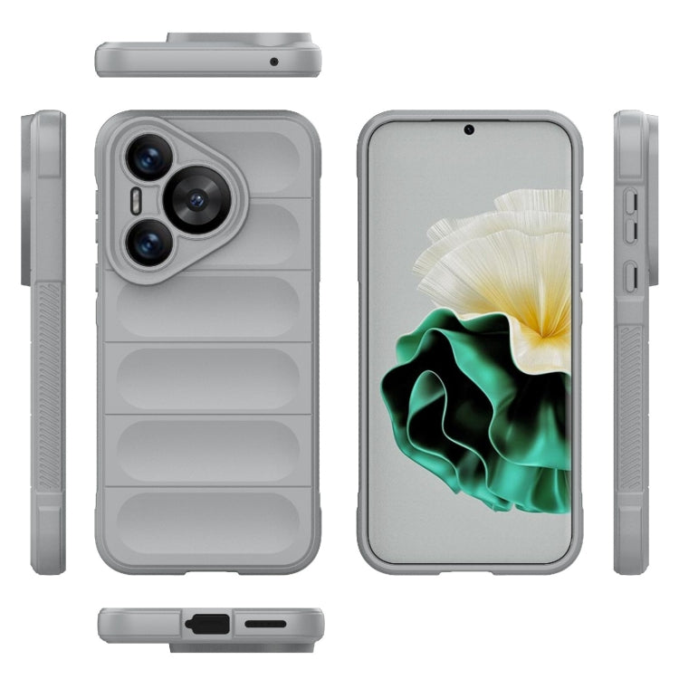 For Huawei Pura 70 Magic Shield TPU + Flannel Phone Case(Grey) - Huawei Cases by PMC TechLife | Online Shopping South Africa | PMC TechLife | Buy Now Pay Later Mobicred
