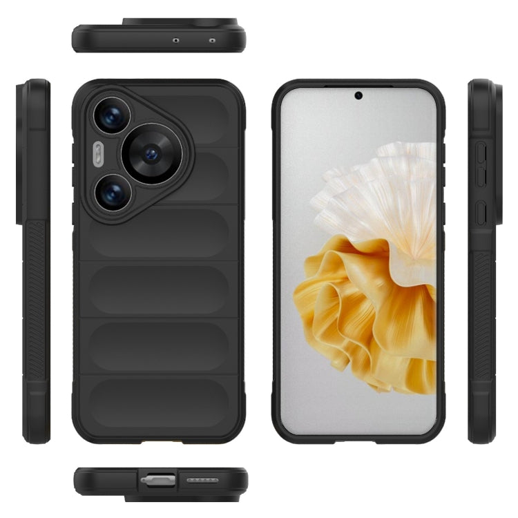 For Huawei Pura 70 Pro / 70 Pro+ Magic Shield TPU + Flannel Phone Case(Black) - Huawei Cases by PMC TechLife | Online Shopping South Africa | PMC TechLife | Buy Now Pay Later Mobicred