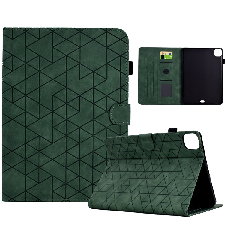 For iPad Pro 11 2024 Rhombus TPU Smart Leather Tablet Case(Green) - iPad Pro 11 2024 Cases by PMC Jewellery | Online Shopping South Africa | PMC Jewellery | Buy Now Pay Later Mobicred