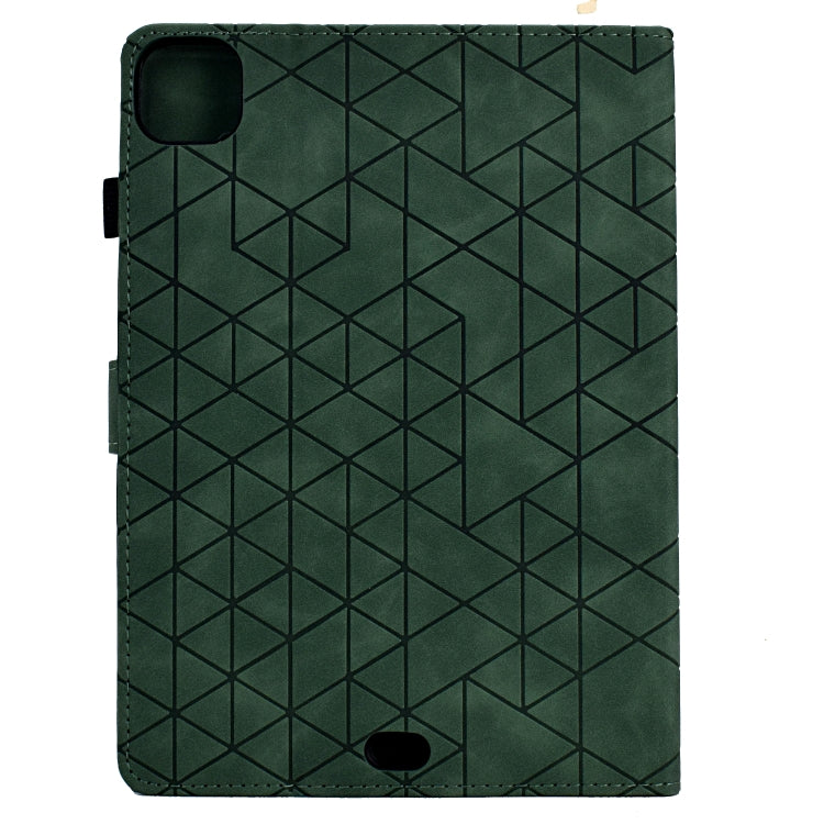 For iPad Pro 11 2024 Rhombus TPU Smart Leather Tablet Case(Green) - iPad Pro 11 2024 Cases by PMC Jewellery | Online Shopping South Africa | PMC Jewellery | Buy Now Pay Later Mobicred