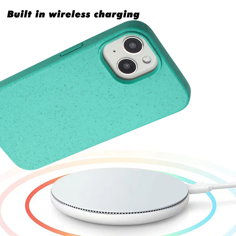 For iPhone 14 Plus Wheat MagSafe Magnetic Straw Material + TPU Phone Case(Green) - iPhone 14 Plus Cases by PMC Jewellery | Online Shopping South Africa | PMC Jewellery