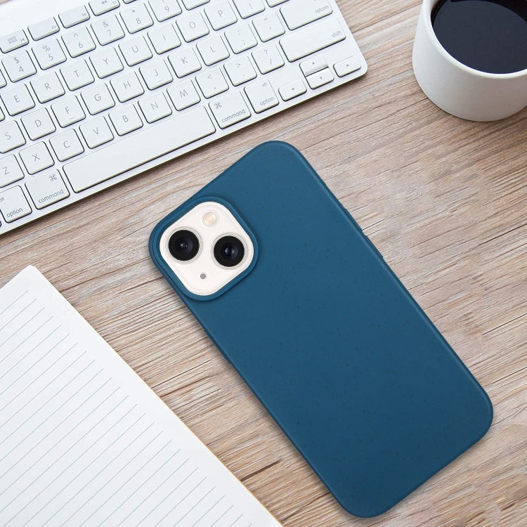 For iPhone 14 Plus Wheat MagSafe Magnetic Straw Material + TPU Phone Case(Blue) - iPhone 14 Plus Cases by PMC TechLife | Online Shopping South Africa | PMC TechLife