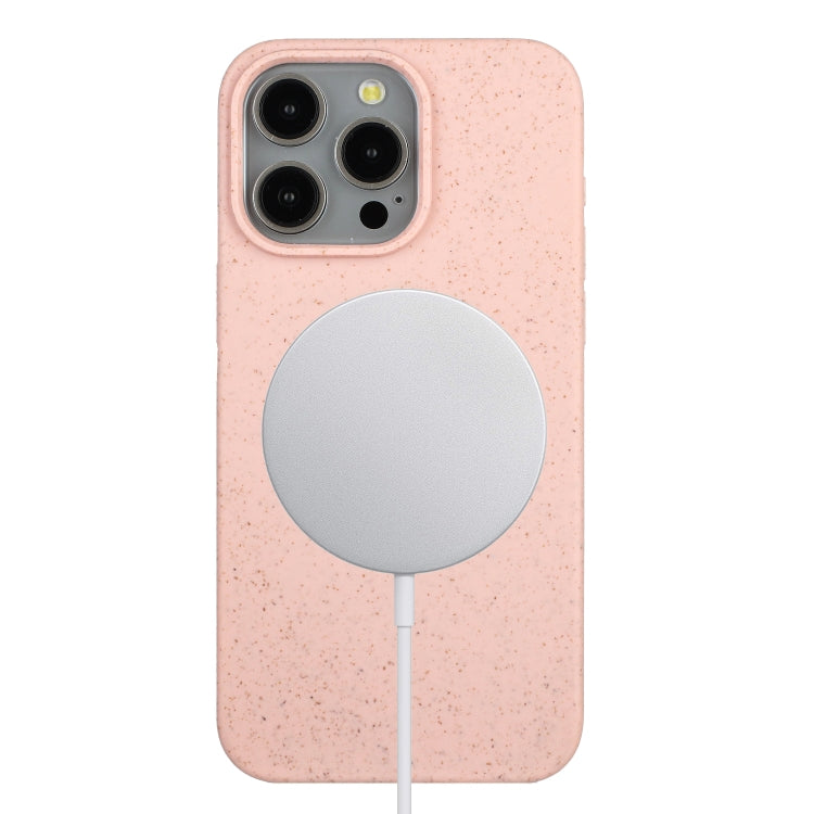 For iPhone 11 Pro Max Wheat MagSafe Magnetic Straw Material + TPU Phone Case(Pink) - iPhone 11 Pro Max Cases by PMC TechLife | Online Shopping South Africa | PMC TechLife | Buy Now Pay Later Mobicred