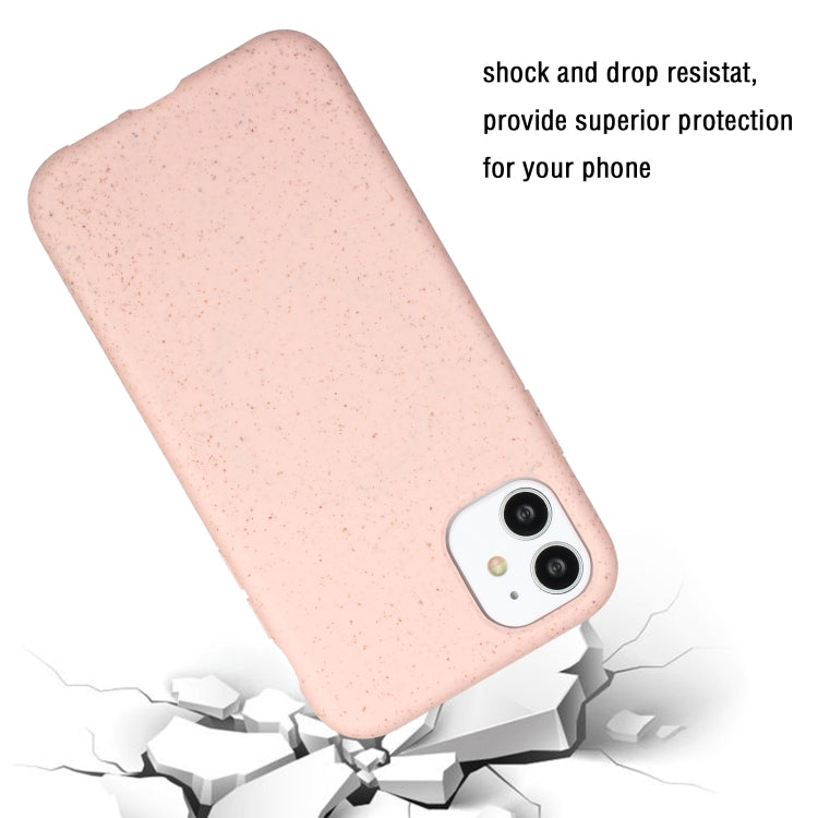 For iPhone 11 Wheat MagSafe Magnetic Straw Material + TPU Phone Case(Pink) - iPhone 11 Cases by PMC Jewellery | Online Shopping South Africa | PMC Jewellery