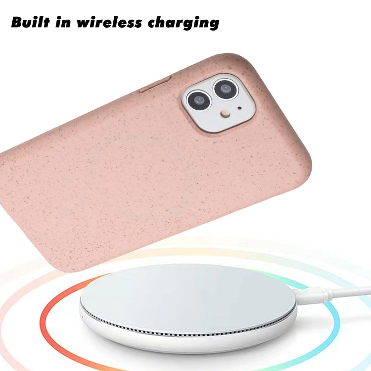 For iPhone 11 Wheat MagSafe Magnetic Straw Material + TPU Phone Case(Pink) - iPhone 11 Cases by PMC Jewellery | Online Shopping South Africa | PMC Jewellery