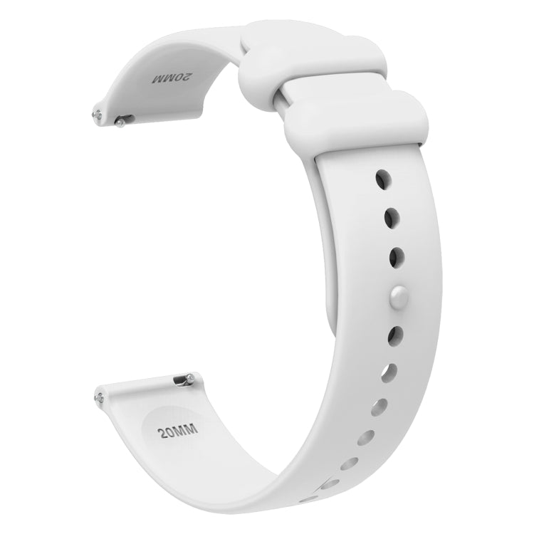 18mm Universal Solid Color Reverse Buckle Silicone Watch Band(White) - free shipping - PMC TechLife - Order now!