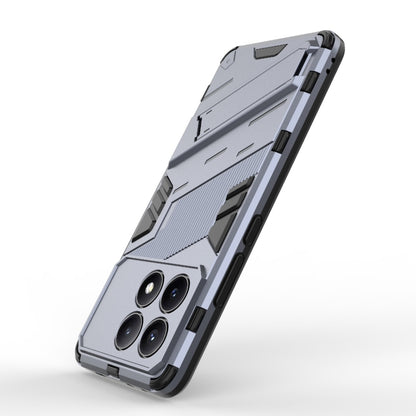 For Xiaomi Redmi K70E 5G Punk Armor 2 in 1 PC + TPU Phone Case with Holder(Grey) - K70E Cases by PMC Jewellery | Online Shopping South Africa | PMC Jewellery | Buy Now Pay Later Mobicred