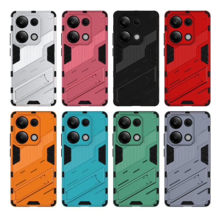 For Xiaomi Redmi Note 13 Pro 4G Global Punk Armor 2 in 1 PC + TPU Phone Case with Holder(Red) - Xiaomi Cases by PMC TechLife | Online Shopping South Africa | PMC TechLife | Buy Now Pay Later Mobicred