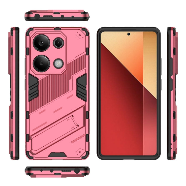 For Xiaomi Redmi Note 13 Pro 4G Global Punk Armor 2 in 1 PC + TPU Phone Case with Holder(Light Red) - Note 13 Pro Cases by PMC Jewellery | Online Shopping South Africa | PMC Jewellery | Buy Now Pay Later Mobicred