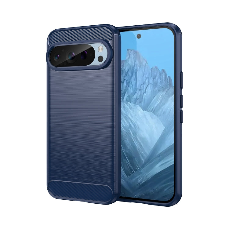 For Google Pixel 9 Carbon Fiber Brushed Texture TPU Phone Case(Blue) - Google Cases by PMC Jewellery | Online Shopping South Africa | PMC Jewellery | Buy Now Pay Later Mobicred