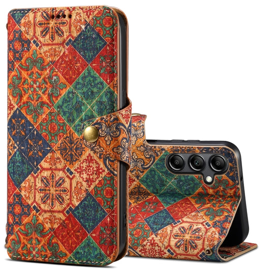 For Samsung Galaxy S24 5G Denior Flower Language Series Cork Fabric Oil Edge Leather Phone Case(Winter) - Galaxy S24 5G Cases by Denior | Online Shopping South Africa | PMC Jewellery | Buy Now Pay Later Mobicred