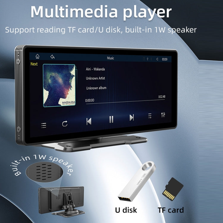 B5303 10.26 inch Portable Car MP5 Player Support CarPlay / Android Auto(Black) - Car MP3 & MP4 & MP5 by PMC TechLife | Online Shopping South Africa | PMC TechLife