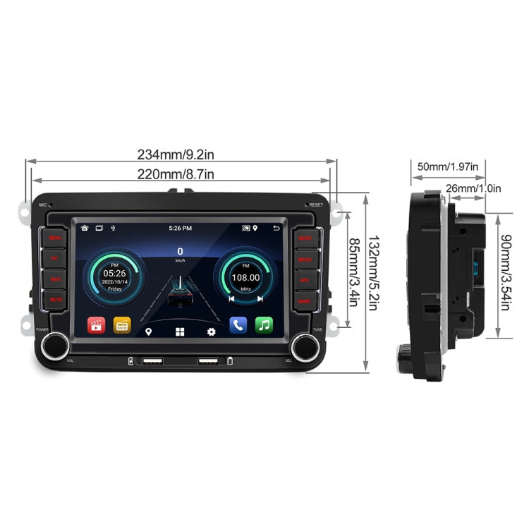 S9070 For Volkswagen 7 inch Portable Car MP5 Player Support CarPlay / Android Auto, Specification:1GB+16GB(Black) - Car MP3 & MP4 & MP5 by PMC Jewellery | Online Shopping South Africa | PMC Jewellery