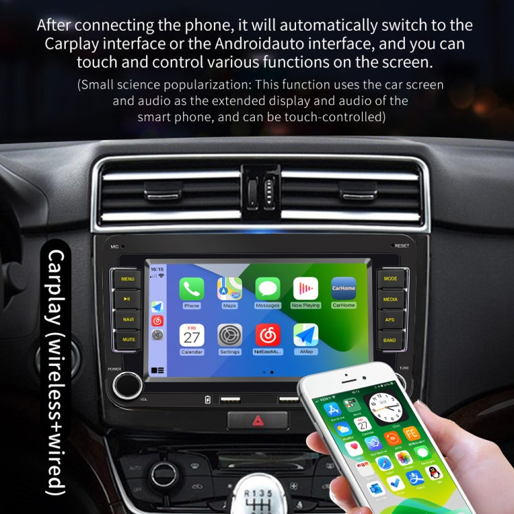 S9070 For Volkswagen 7 inch Portable Car MP5 Player Support CarPlay / Android Auto, Specification:1GB+16GB(Black) - Car MP3 & MP4 & MP5 by PMC Jewellery | Online Shopping South Africa | PMC Jewellery