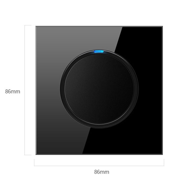 86mm Round LED Tempered Glass Switch Panel, Black Round Glass, Style:Dual Computer Socket - Switch by PMC Jewellery | Online Shopping South Africa | PMC Jewellery | Buy Now Pay Later Mobicred