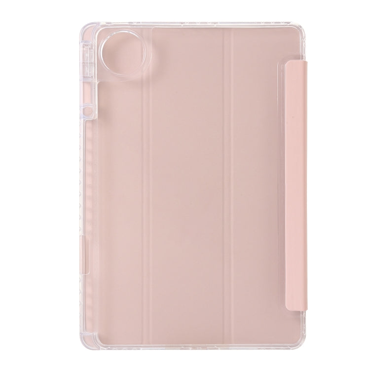 For Huawei MatePad Pro 13.2 2023 Clear Acrylic 3-Fold Leather Tablet Case(Pink) - Huawei by PMC TechLife | Online Shopping South Africa | PMC TechLife | Buy Now Pay Later Mobicred