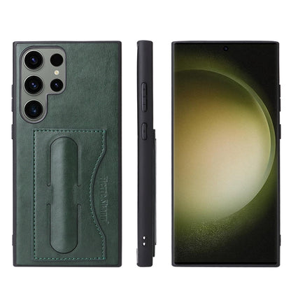 For Samsung Galaxy S24 Ultra 5G Fierre Shann Full Coverage Protective Leather Phone Case(Green) - Galaxy S24 Ultra 5G Cases by FIERRE SHANN | Online Shopping South Africa | PMC Jewellery | Buy Now Pay Later Mobicred