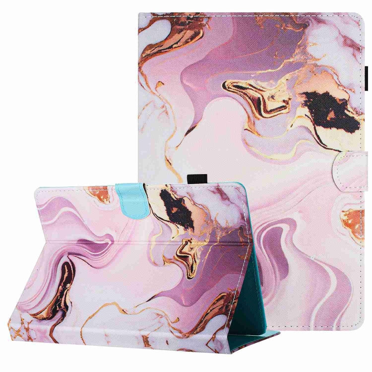 For 10 inch Universal Marble Pattern Stitching Leather Tablet Case(Gold Pink) - 10 - 11 inch by PMC TechLife | Online Shopping South Africa | PMC TechLife | Buy Now Pay Later Mobicred