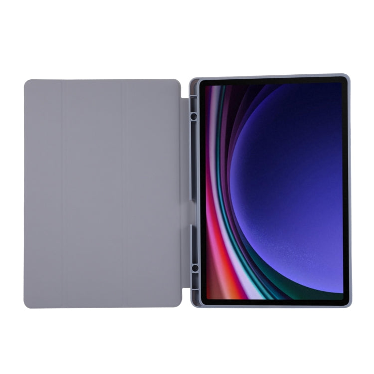 For Samsung Galaxy Tab S9+ / S10+ 3-Fold Pure Color TPU Leather Tablet Case with Pen Slot(Lavender) - Galaxy Tab S9+ Cases by PMC Jewellery | Online Shopping South Africa | PMC Jewellery | Buy Now Pay Later Mobicred