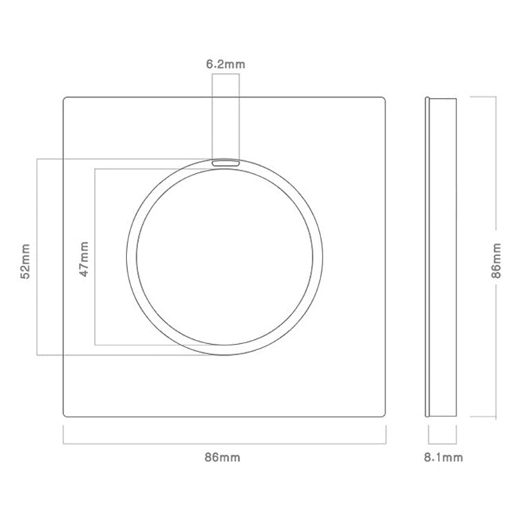 86mm Round LED Tempered Glass Switch Panel, Gray Round Glass, Style:Two Billing Control - Switch by PMC TechLife | Online Shopping South Africa | PMC TechLife | Buy Now Pay Later Mobicred