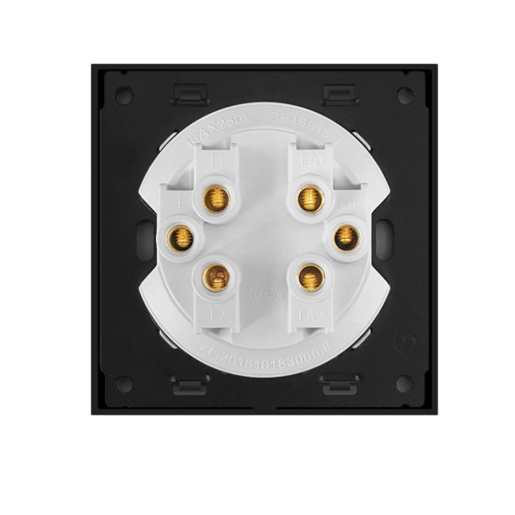 86mm Round LED Tempered Glass Switch Panel, Gray Round Glass, Style:Computer Socket - Switch by PMC Jewellery | Online Shopping South Africa | PMC Jewellery | Buy Now Pay Later Mobicred