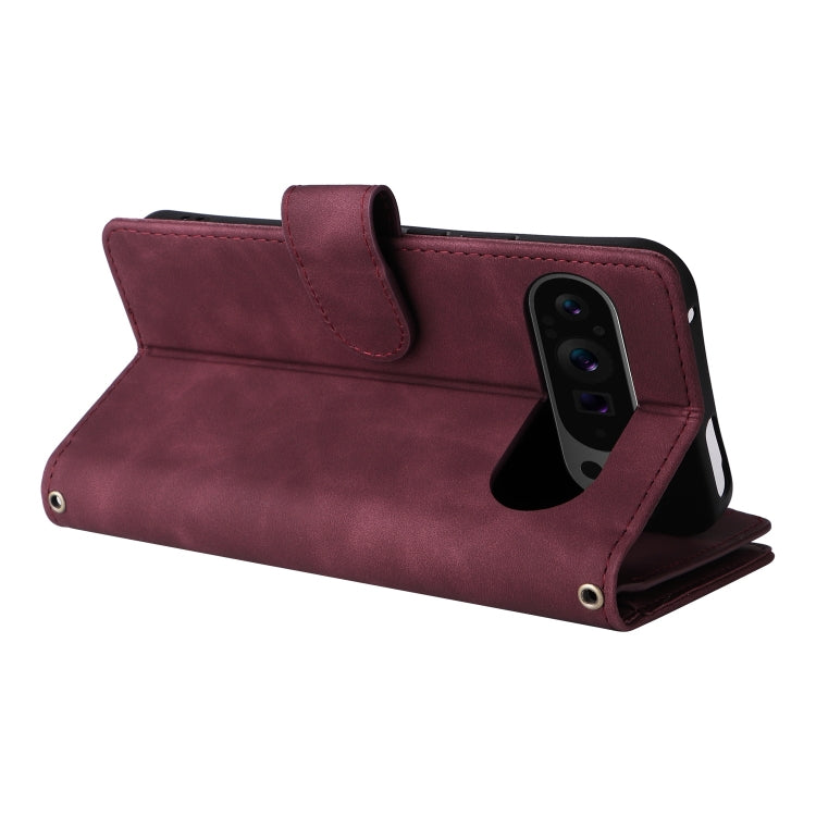 For Google Pixel 9 Pro Multifunctional Multi-Card Wallet Phone Leather Case(Wine Red) - Google Cases by PMC Jewellery | Online Shopping South Africa | PMC Jewellery | Buy Now Pay Later Mobicred