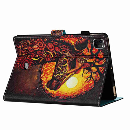 For iPad 11 Pro 2024 / 2020 / Air 4 10.9 Painted Pattern Stitching Smart Leather Tablet Case(Flower Deer) - iPad Air (2022) / (2020) 10.9 Cases by PMC Jewellery | Online Shopping South Africa | PMC Jewellery | Buy Now Pay Later Mobicred