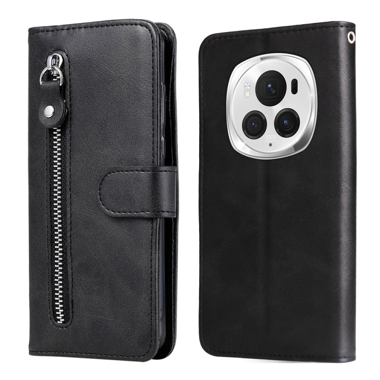 For Honor Magic6 Pro Fashion Calf Texture Zipper Leather Phone Case(Black) - Honor Cases by PMC Jewellery | Online Shopping South Africa | PMC Jewellery | Buy Now Pay Later Mobicred