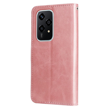 For Honor 200 Lite Global Fashion Calf Texture Zipper Leather Phone Case(Rose Gold) - Honor Cases by PMC Jewellery | Online Shopping South Africa | PMC Jewellery | Buy Now Pay Later Mobicred