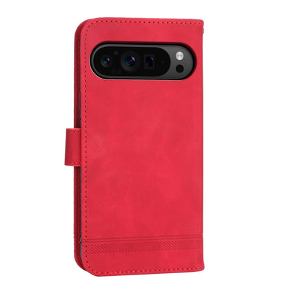 For Google Pixel 9 Pro Dierfeng Dream Line TPU + PU Leather Phone Case(Red) - Google Cases by PMC Jewellery | Online Shopping South Africa | PMC Jewellery | Buy Now Pay Later Mobicred