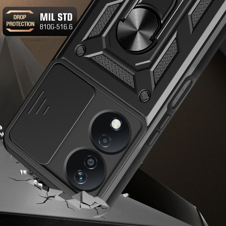 For Honor X7b Sliding Camera Cover Design TPU+PC Phone Case(Silver) - Honor Cases by PMC TechLife | Online Shopping South Africa | PMC TechLife | Buy Now Pay Later Mobicred