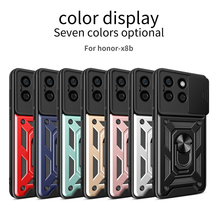 For Honor X8b Sliding Camera Cover Design TPU+PC Phone Case(Red) - Honor Cases by PMC TechLife | Online Shopping South Africa | PMC TechLife | Buy Now Pay Later Mobicred