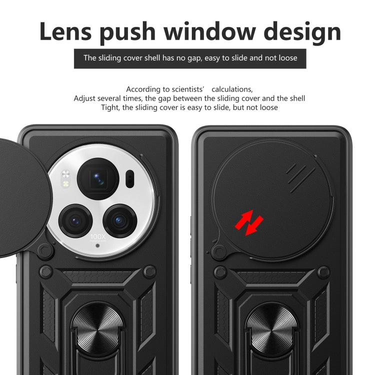 For Honor Magic6 Pro Sliding Camera Cover Design TPU+PC Phone Case(Black) - Honor Cases by PMC TechLife | Online Shopping South Africa | PMC TechLife | Buy Now Pay Later Mobicred