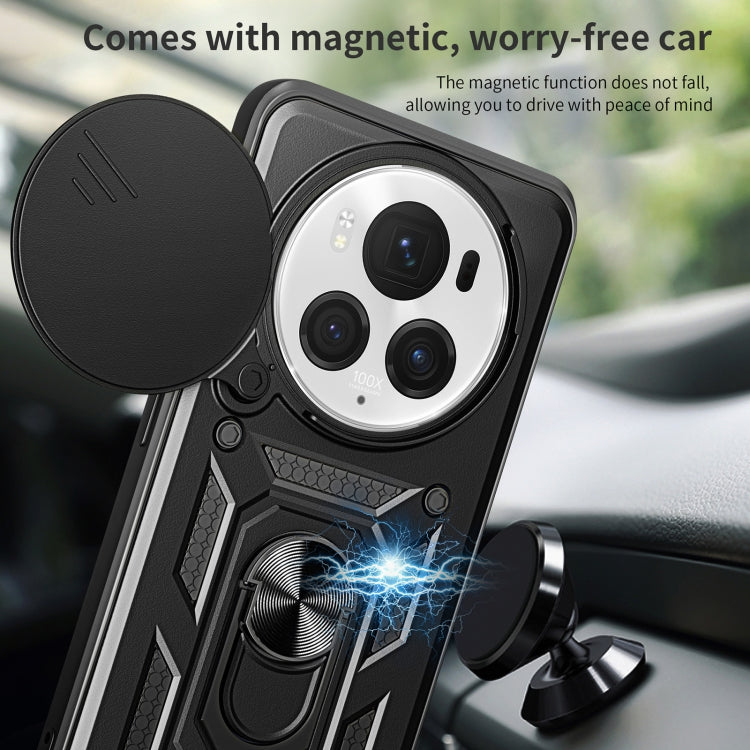 For Honor Magic6 Pro Sliding Camera Cover Design TPU+PC Phone Case(Black) - Honor Cases by PMC TechLife | Online Shopping South Africa | PMC TechLife | Buy Now Pay Later Mobicred